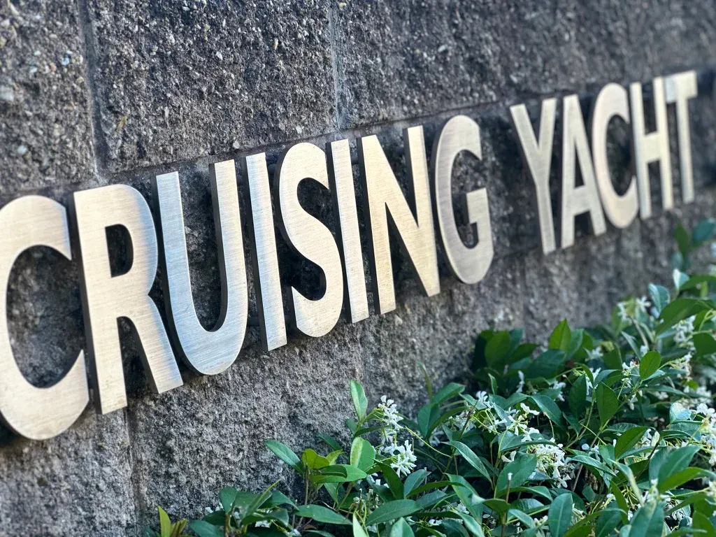 Laser cut metal letters and signage details
